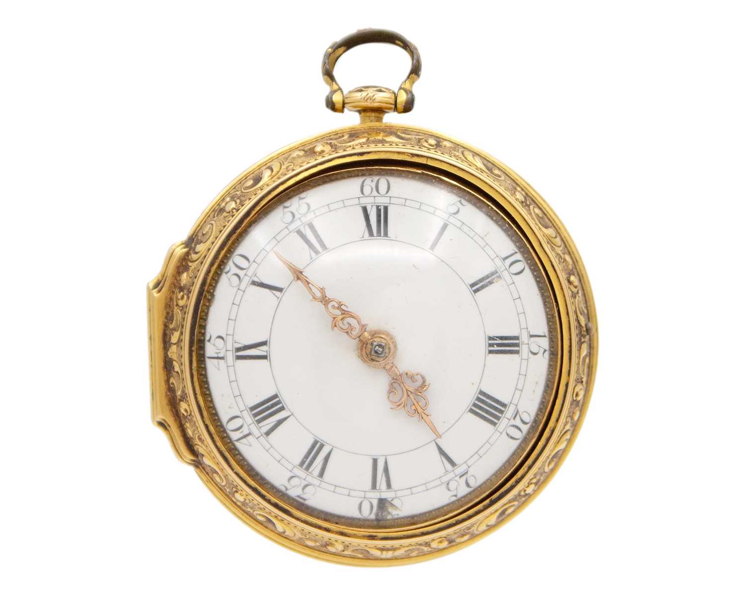 Lot 501 - A fine early 18th-century gold repoussé paircase fusee verge pocket watch signed Jno Hodges LONDON.