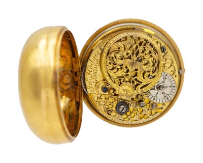 Lot 501 - A fine early 18th-century gold repoussé paircase fusee verge pocket watch signed Jno Hodges LONDON.