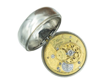Lot 506 - An early 18th-century repoussé silver pair cased fusee verge pocket watch signed Jo Kirk London.