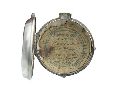 Lot 515 - A George III silver pair case fusee verge half-hunter pocket watch signed John Farrer, PONTEFRACT.