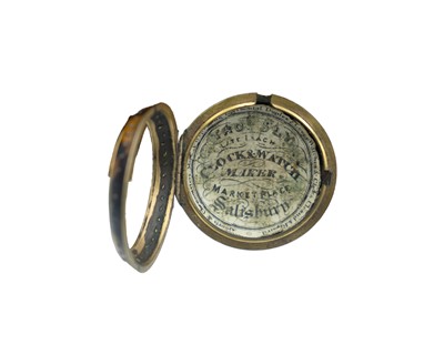 Lot 518 - An 18th-century gilt-metal and tortoiseshell pair-case fusee verge pocket watch, R Temple, London.