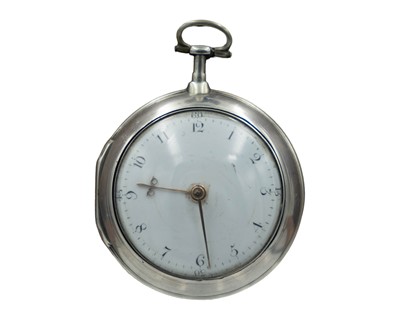 Lot 511 - A George III silver pair case fusee verge pocket watch, signed Walker, London.
