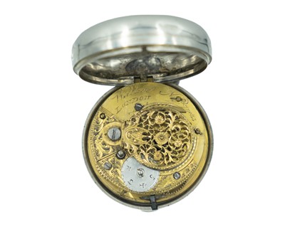 Lot 511 - A George III silver pair case fusee verge pocket watch, signed Walker, London.