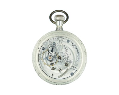 Lot 523 - Two American nickel-silver cased keyless lever pocket watches, by HAMILTON & WALTHAM