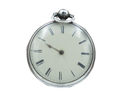 Lot 522 - Cornish Interest - A William IV silver-cased key wind fusee lever pocket watch, Henry Dobb, HELSTON.