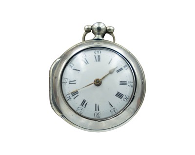 Lot 517 - A George III silver pair-case fusee-verge pocket watch, signed Jn Payton, London.