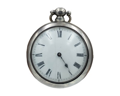 Lot 519 - A George IV silver pair-case fusee-verge pocket watch, by F. Berreys, London.