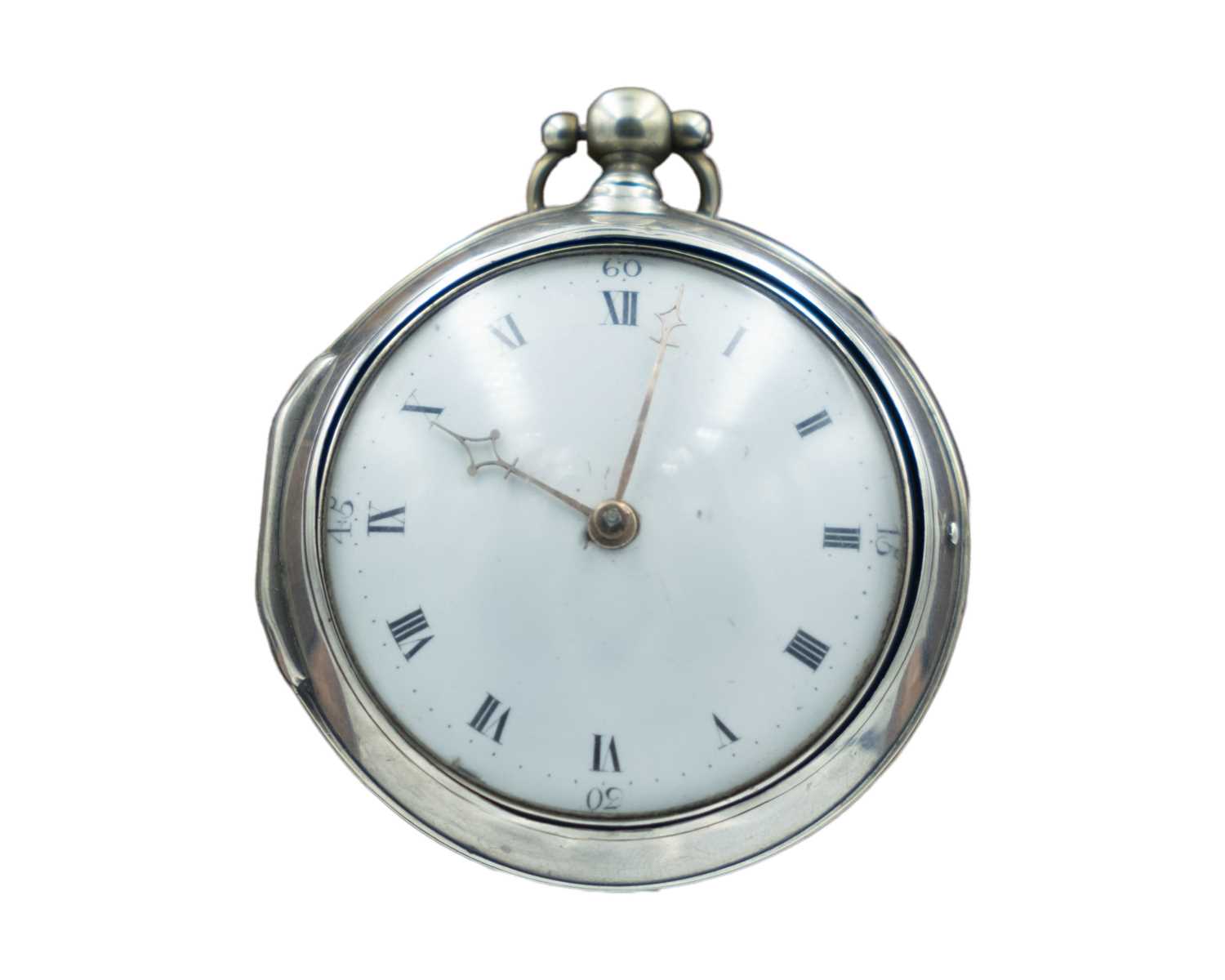 Lot 516 - Cornish interest - A George III silver pair-case fusee verge pocket watch, signed Jsr Levy, TRURO.