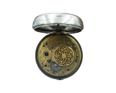 Lot 516 - Cornish interest - A George III silver pair-case fusee verge pocket watch, signed Jsr Levy, TRURO.
