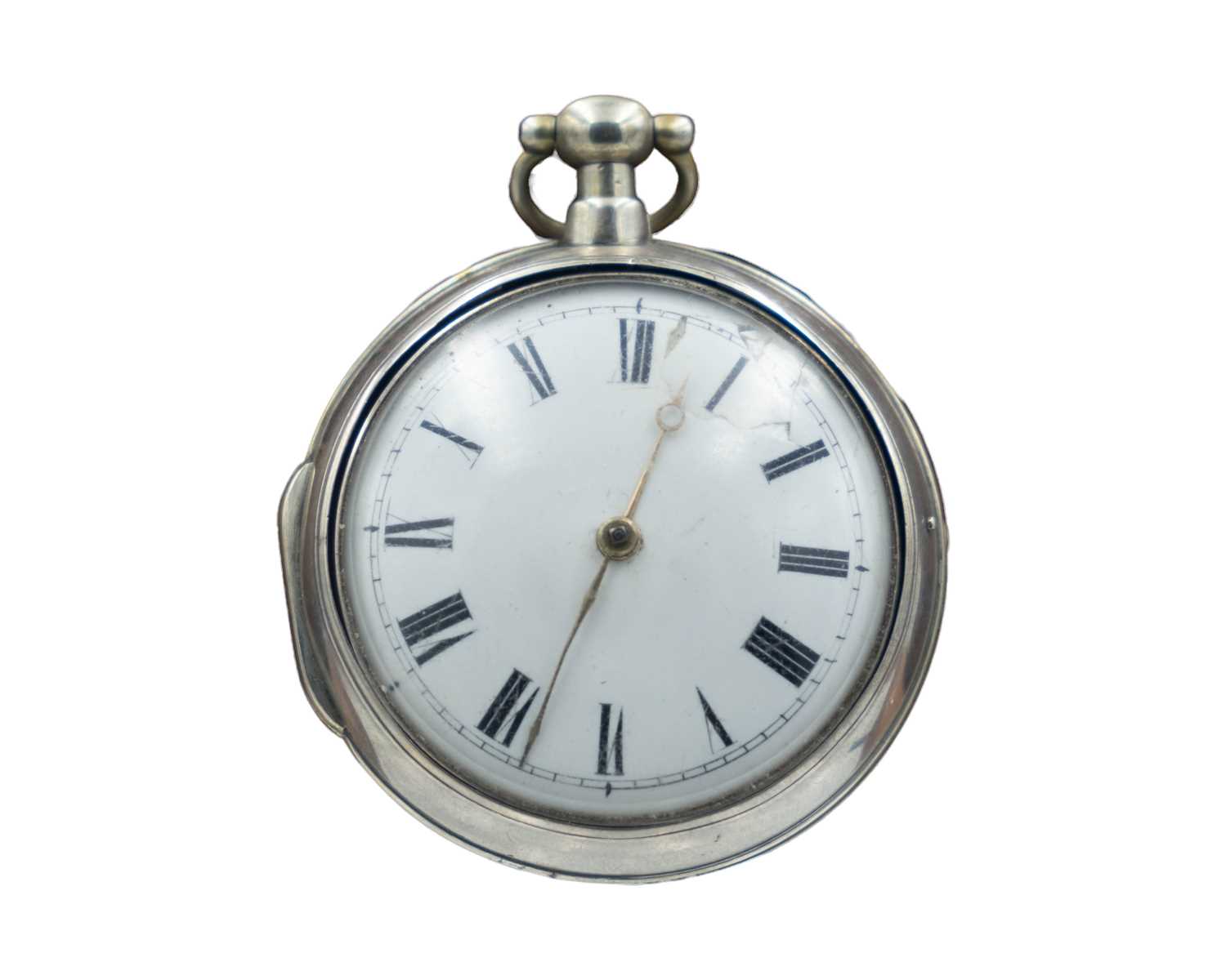 Lot 520 - A George III silver pair-case fusee verge pocket watch, by James McCabe, Royal Exchange, London.