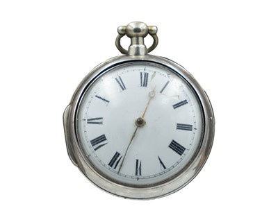 Lot 520 - A George III silver pair-case fusee verge pocket watch, by James McCabe, Royal Exchange, London.
