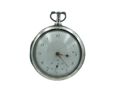 Lot 512 - A George III silver pair-case fusee verge pocket watch, signed Jas Richbell, London