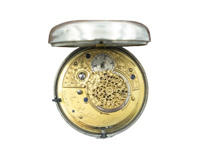 Lot 512 - A George III silver pair-case fusee verge pocket watch, signed Jas Richbell, London