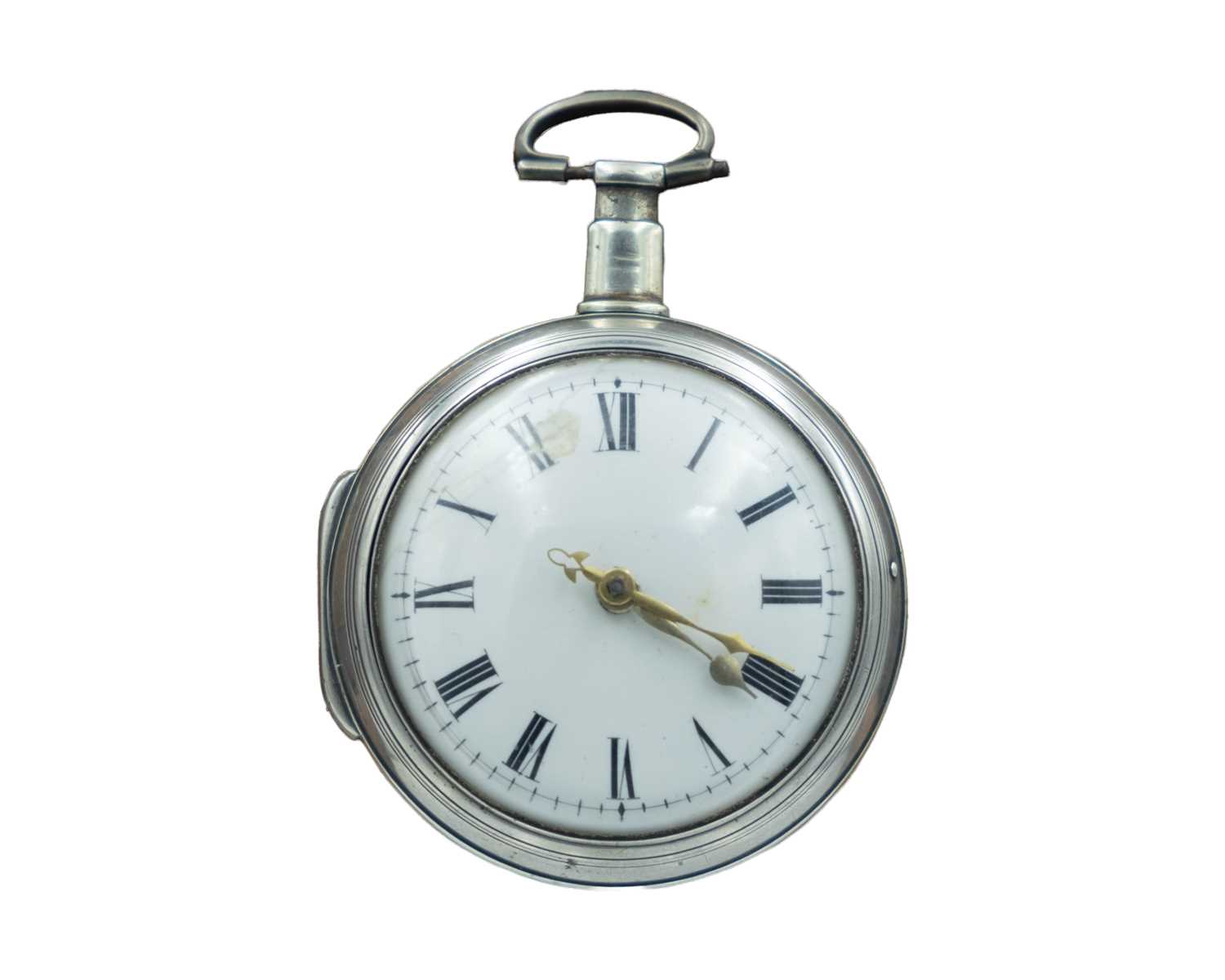 Lot 513 - A George III silver pair-case fusee verge pocket watch, signed T Betterton, London.