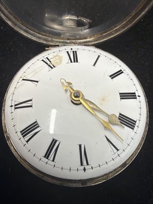 Lot 513 - A George III silver pair-case fusee verge pocket watch, signed T Betterton, London.