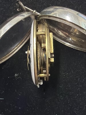Lot 513 - A George III silver pair-case fusee verge pocket watch, signed T Betterton, London.