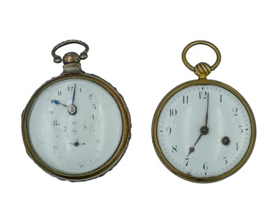 Lot 525 - Two Georgian brass-cased fusee verge pocket watches.