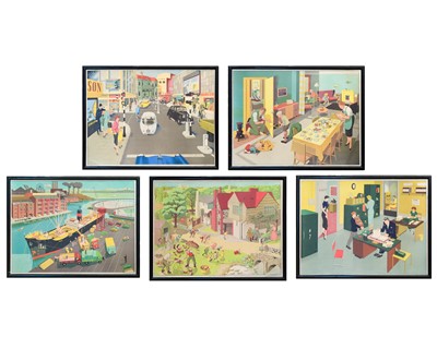 Lot 178 - Elizabeth SKILTON (XX) Five framed educational posters.