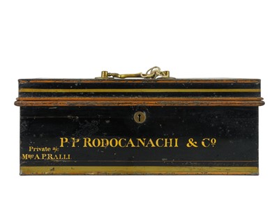 Lot 133 - A late Victorian black painted Chubb & Son strong box.