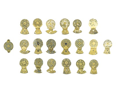 Lot 725 - A selection of verge balance cocks, engraved and pierced, two with diamond endstones.