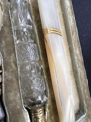 Lot 1 - A French Palais Royale satinwood cased necessaire.