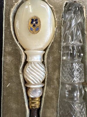 Lot 1 - A French Palais Royale satinwood cased necessaire.
