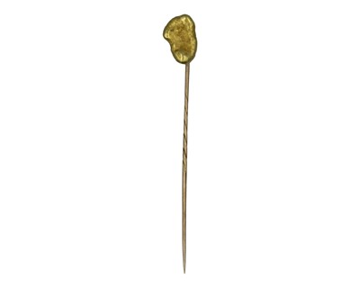 Lot 179 - A high-purity gold nugget, presumed natural, set on a stick pin.