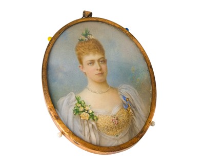 Lot 599 - A late 19th century oval portrait miniature.