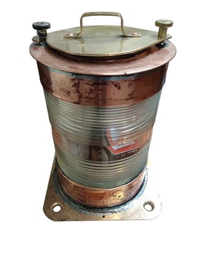 Lot 143 - A copper and brass Belgian ship's navigation lamp.