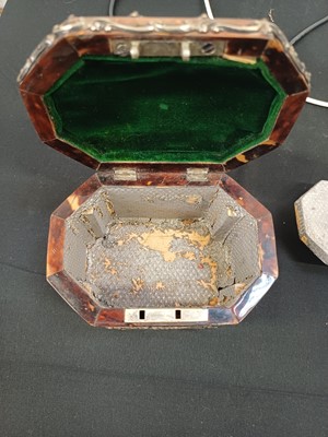 Lot 2 - A good Edwardian silver mounted tortoiseshell tea caddy.