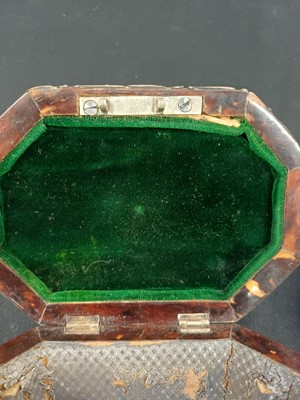 Lot 2 - A good Edwardian silver mounted tortoiseshell tea caddy.