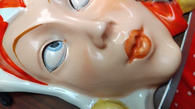 Lot 25 - A 1930s Art Deco Czechoslovakian wall mask modelled as a female jester.