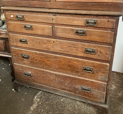Lot 3212A - A late George III country made elm chest of...