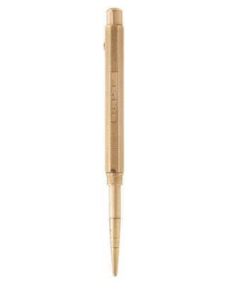 Lot 606 - A 9k gold fob propelling pencil by Sampson Mordan & Co.
