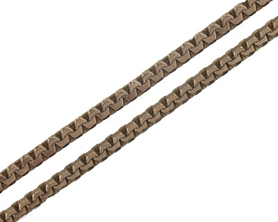 Lot 236 - A 9k Greek-link 18.5" neck chain.