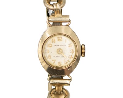 Lot 638 - INGERSOLL - A 9k cased lady's manual wind wristwatch.