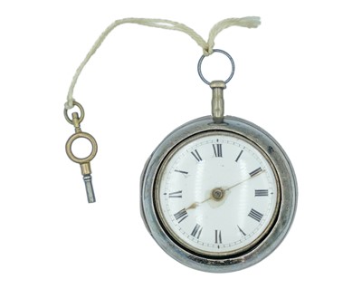 Lot 521 - A George III silver pair-cased fusee verge pocket watch, signed Thomas Holit(?) York.