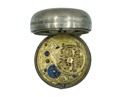Lot 521 - A George III silver pair-cased fusee verge pocket watch, signed Thomas Holit(?) York.