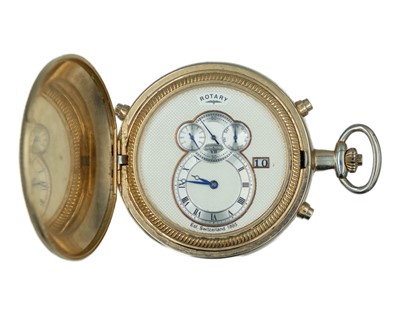 Lot 530 - ROTARY - A Heritage gold-plated full hunter pocket watch, with automatic movement.