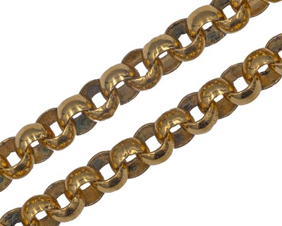 Lot 257 - A high-purity gold belcher 18.5" neck chain.