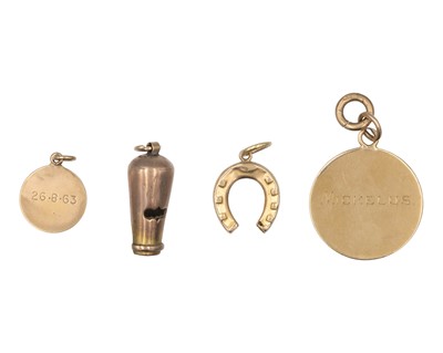 Lot 249 - A selection of 9k gold charms.
