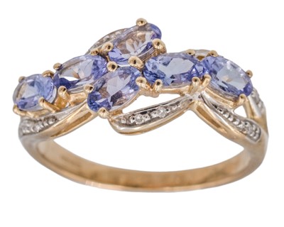 Lot 254 - A 9k gold and Tanzanite ring.
