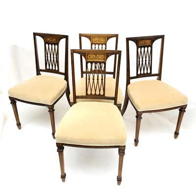 Lot 3096 - A set of four Victorian rosewood salon chairs,...