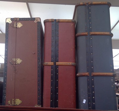 Lot 3081 - A large travel trunk, width 93cm, together...