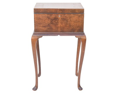 Lot 886 - A burr walnut sewing box.