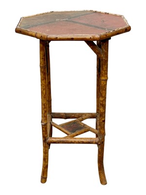 Lot 875 - A Victorian bamboo and lacquered octagonal occasional table.