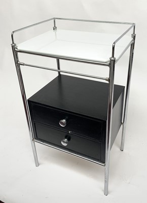 Lot 3133 - A mid century chrome and painted wood cabinet,...