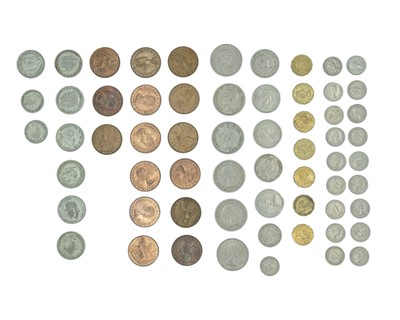 Lot 26 - GB - A collection of George V-Elizabeth II pre-decimal coinage, including a little .500 silver.