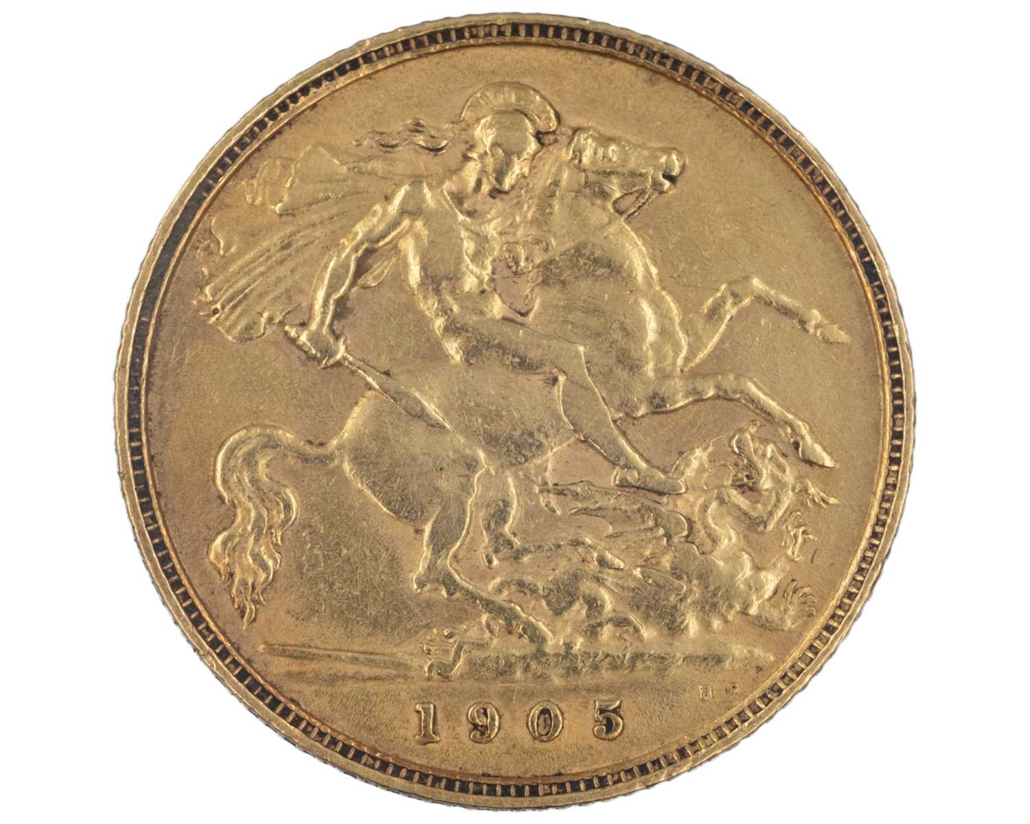 Lot 20 - GB - An Edward VII 1905 half sovereign gold coin.
