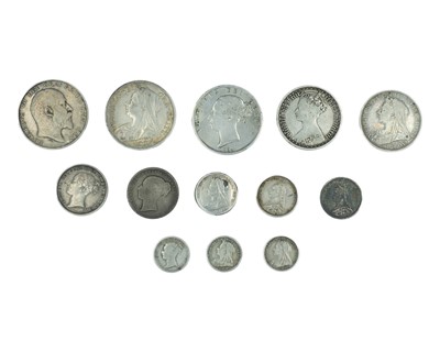 Lot 37 - VICTORIA - A collection of Victoria silver coinage, including a Gothic Florin 1872.